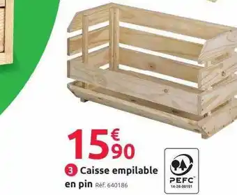 Mr Bricolage Caisse empilable en pin offre