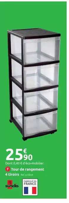 Mr Bricolage Tour de rangement 4 tiroirs sundis offre