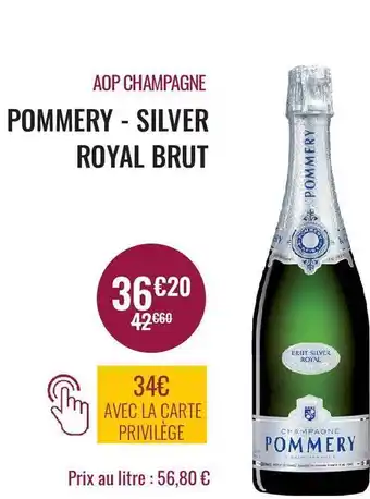 Nicolas Aop champagne pommery - silver royal brut offre