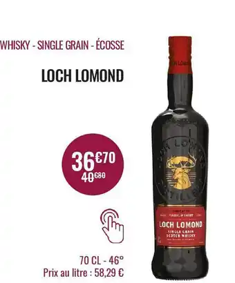 Nicolas Whisky - single grain - écosse loch lomond offre