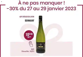 Nicolas Aop côteaux du layon bonnamy 2021 offre