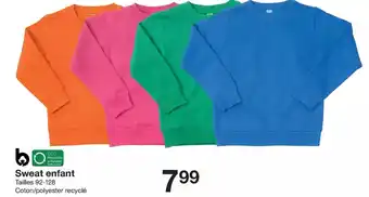 Zeeman Sweat Enfant offre