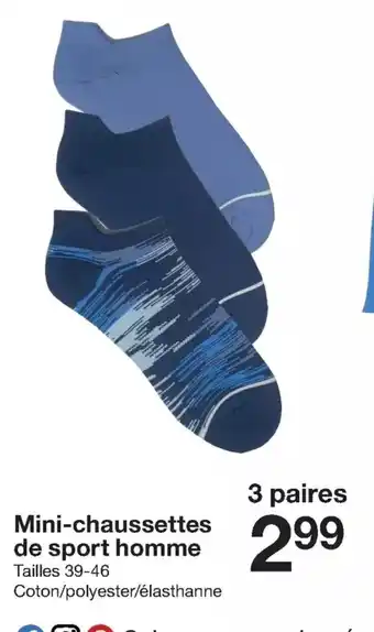 Zeeman Mini-Chaussettes de Sport Homme offre