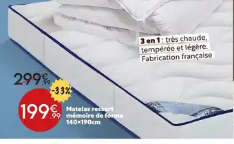 Matelas Ressort Memoire de Forme 140x190cm