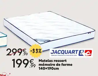 Maxi Bazar Matelas Ressort Mémoire de Forme 140x190cm offre