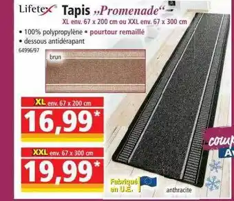 Norma Tapis „promenade“ lifetex offre