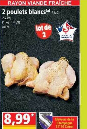 Norma 2 poulets blancs offre
