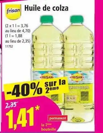 Norma Huile de colza frisan offre