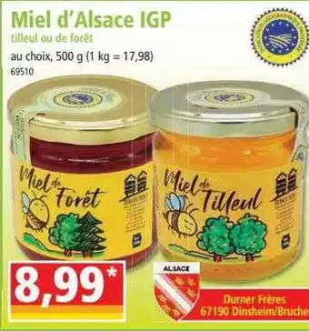 Norma Miel d'alsace igp tilleul ou de forêt durner frères offre