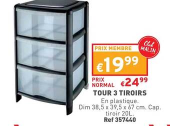 Trafic Tour 3 tiroirs offre