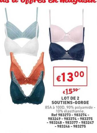 Trafic Lot de 2 soutiens-gorge offre
