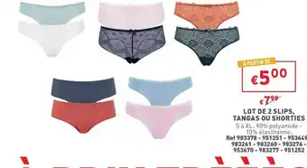 Trafic Lot de 2 slips, tangas ou shorties offre