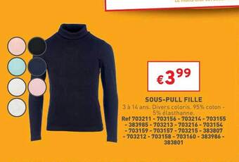 Trafic Sous-pull fille offre