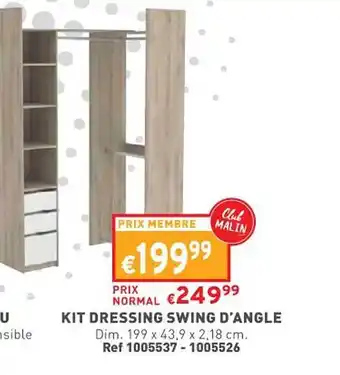 Trafic Kit dressing swing d'angle offre
