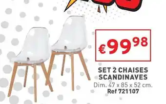 Trafic Set 2 chaises scandinaves offre