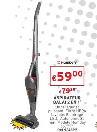 Aspirateur balai 2 en 1 homday