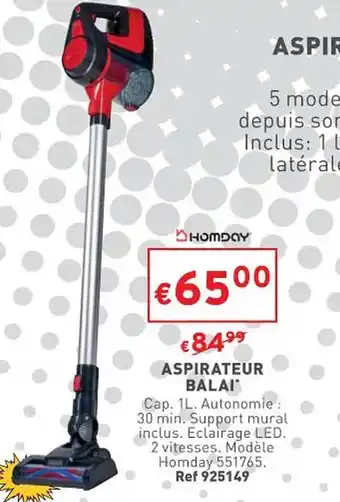 Aspirateur balai homday