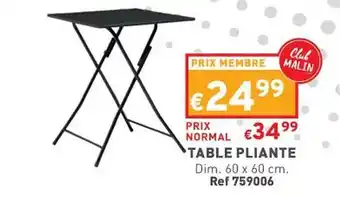 Trafic Table pliante offre