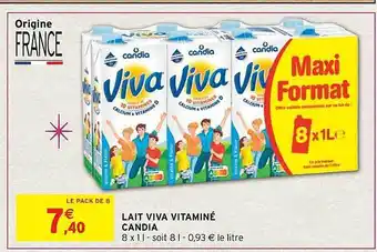 Intermarché Lait viva vitaminé candia offre
