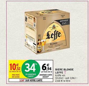 Intermarché Bière blonde leffe offre