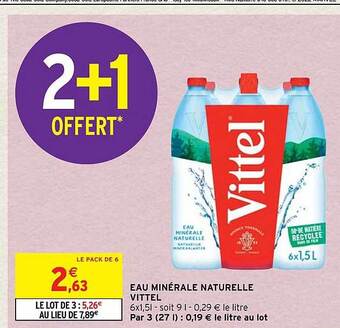 Intermarché Eau minérale naturelle vittel offre