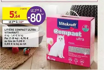 Intermarché Litière compact ultra vitakraft offre