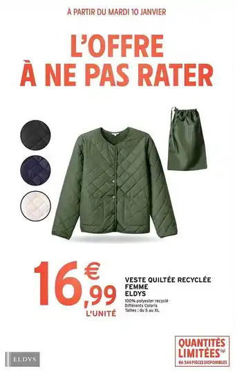 Intermarché Veste quiltée recyclée femme eldys offre