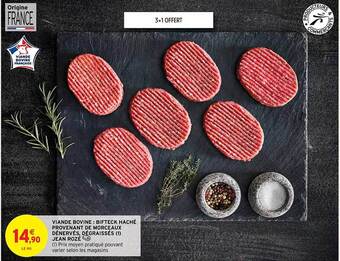 Intermarché Contact Viande bovine : bifteck haché provenant de morceaux dénervés, dégraissés jean rozé offre