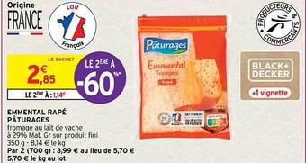 Intermarché Contact Emmental râpé pâturages offre