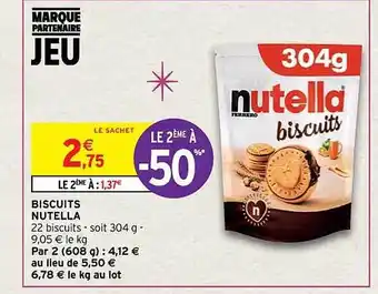 Intermarché Contact Biscuits nutella offre