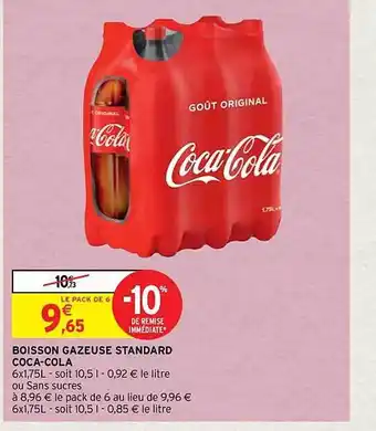 Intermarché Contact Boisson gazeuse standard coca-cola offre