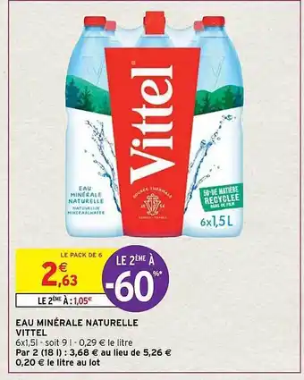 Intermarché Express Eau minérale naturelle vittel offre