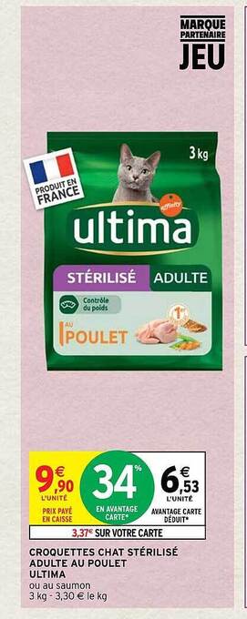 Intermarché Express Croquettes chat stérilisé adulte au poulet ultima offre