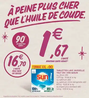 Intermarché Contact Tablettes lave vaisselle tout en 1 x90 sun offre