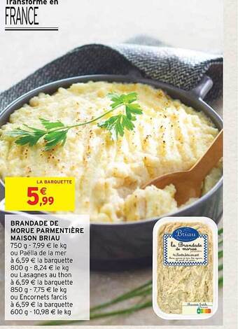 Intermarché Hyper Brandade de morue parmentière maison briau offre