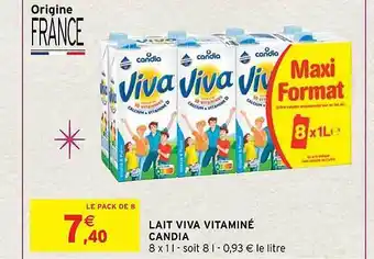 Intermarché Hyper Lait viva vitaminé candia offre