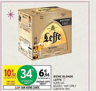 Intermarché Hyper Bière blonde leffe offre