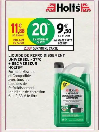 Liquide de refroidissement universel -37°c + bec verseur holts