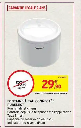 Fontaine à eau connectée purelect