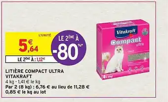 Intermarché Hyper Litière compact ultra vitakraft offre