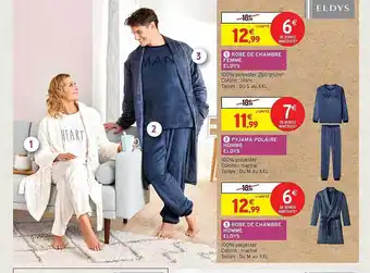 Intermarché Hyper Robe de chambre femme eldys, pyjama polaire homme eldys, robe de chambre homme eldys offre