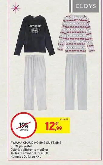 Intermarché Hyper Pyjama chaud homme ou femme offre