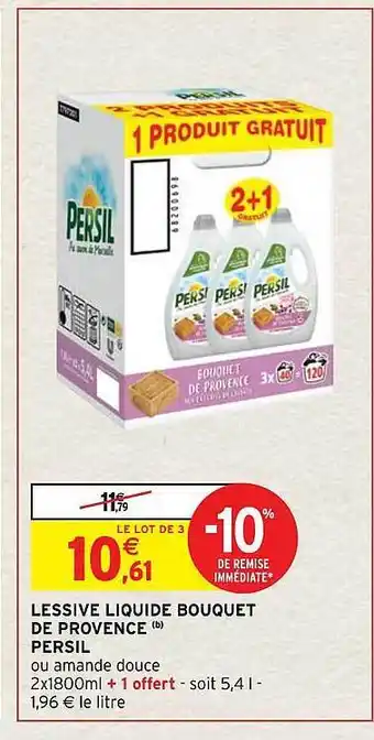 Intermarché Hyper Lessive liquide bouquet de provence persil offre