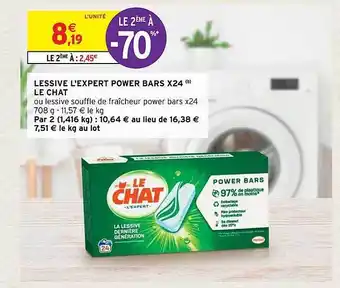 Intermarché Hyper Lessive l'expert power bars x24 le chat offre