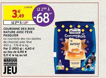 Intermarché Hyper Couronne des rois nature avec fève pasquier offre
