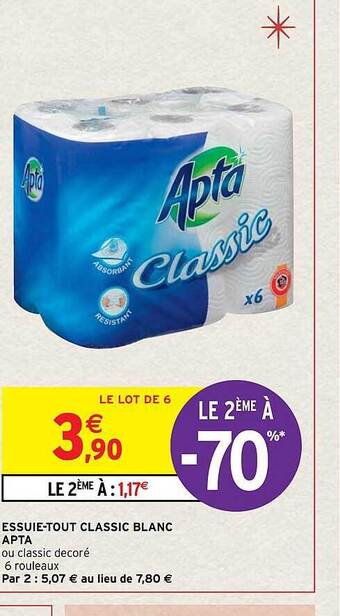 Intermarché Hyper Essuie-tout classic blanc apta offre