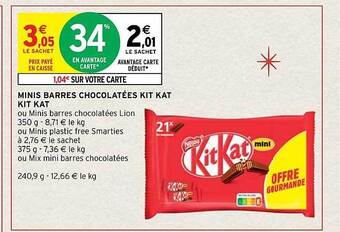 Intermarché Hyper Minis barres chocolatées kit kat offre