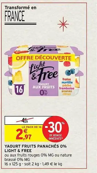 Intermarché Hyper Yaourt fruits panachés 0% light & free offre