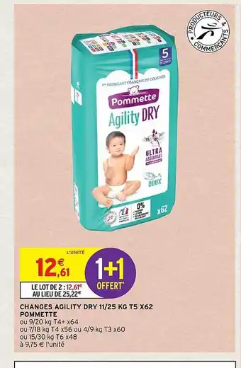 Intermarché Hyper Changes agility dry 11-25 kg t5 x 62 pommette offre