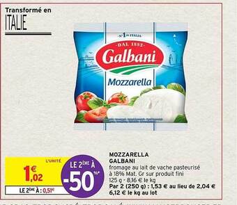 Intermarché Hyper Mozzarella galbani offre